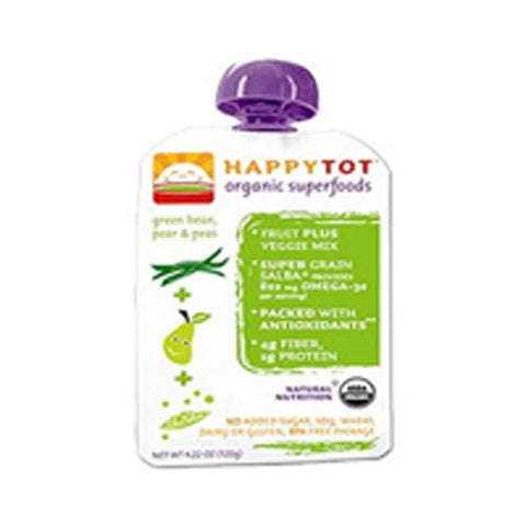 Organic Superfoods Green Bean Pear and Peas Stage 4 4.22 Oz(Case Of 16) by Happy Baby Food