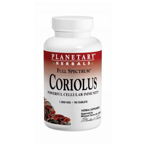 Planetary Herbals, Coriolus Full Spectrum, 1000 mg, 30 tabs Planetary Herbals