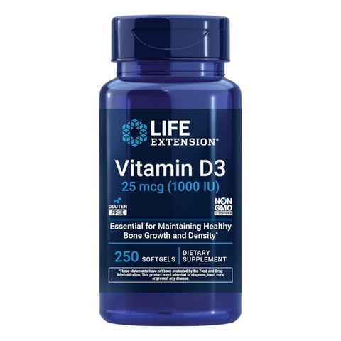 Life Extension, Vitamin D3, 25 Mcg, 250 Softgels Life Extension