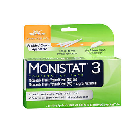 3 Vaginal Antifungal Cream Combination Pack Box Of 3 by Monistat