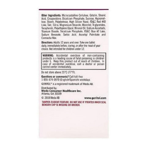 Geritol, Nutrition Support Multivitamin Multimineral Supplement, 100 Tablets Geritol
