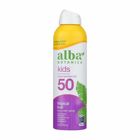 Alba Botanica, Kids SPF 50 Sunscreen Spray Tropical Fruit, 5 Oz Alba Botanica