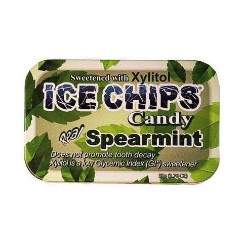 Ice Chips Candy, Hand Crafted Candy Tin Spearmint, Spearmint 1.76 oz Ice Chips Candy