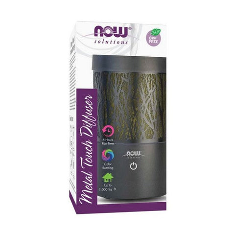 Now Foods, Ultrasonic Metal Touch Oil Diffuser, 1 Count Now Foods