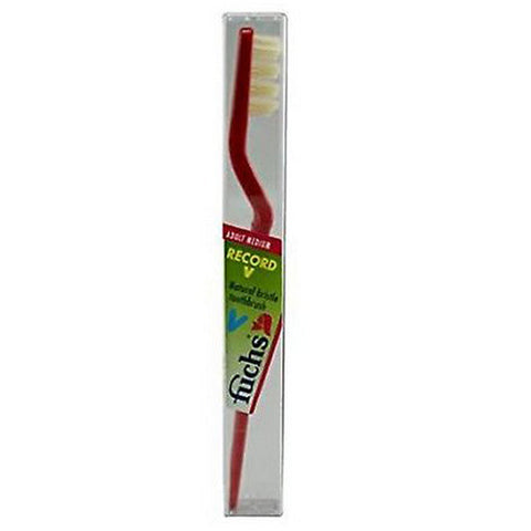 Fuchs Child/ Adult Toothbrushes, Record V Natural Toothbrush, Medium 1 EACH Fuchs Child/ Adult Toothbrushes