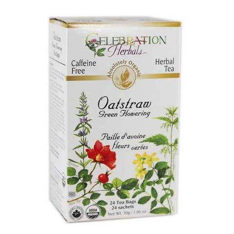 Celebration Herbals, Organic Oatstraw Green Flowering Tea, 24 Bags Celebration Herbals
