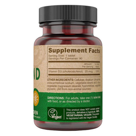 Deva Nutrition, Vegan Vitamin D3, 1000 IU, 90 Veg Tabs Deva Nutrition