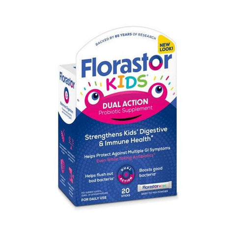 Florastor, Kids Dual Action Probiotic Easy To Mix Powder, 20 Each