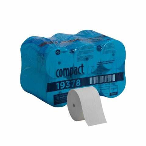 Toilet Tissue Compact  White 2-Ply Standard Size Coreless Roll 1500 Sheets 3-4/5 X 4-1/20 Inch Case of 18 by Georgia Pacific