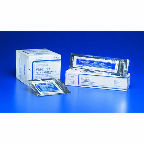 Vaseline, Petrolatum Impregnated Dressing Rectangle 3 X 9 Inch Sterile 8884423600, Count of 72 Vaseline