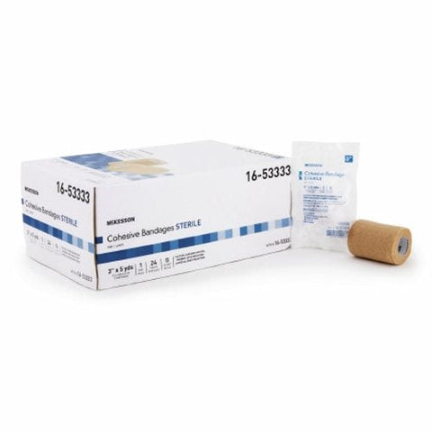 McKesson, Cohesive Bandage 3 Inch X 5 Yard Self-Adherent Closure Tan 16-53343, Count of 24 McKesson