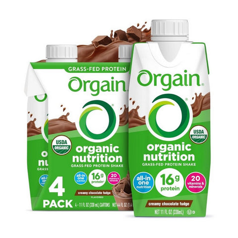 Organic Nutritional Shake Creamy Chocolate Fudge Flavor Liquid Oral Supplement Pack Of 4 by Orgain