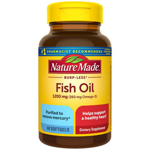 Fish Oil Burp-Less 60 Softgels by Nature Made