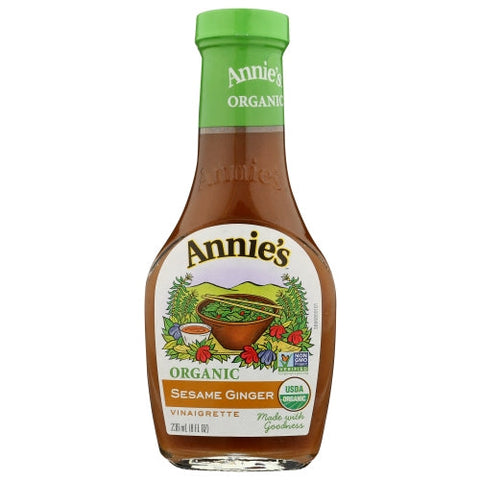 Annie's Homegrown, Organic Sesame Ginger Vinaigrette Dtressing, 8 Oz(Case Of 6) Annie's Homegrown