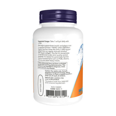 Now Foods, DHA-1000 Fish Oil Extra Strength, 1000 mg, 90 Softgels Now Foods