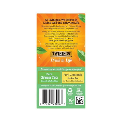Twinings Tea, Pure White Tea, 20 Bags (Case of 6) Twinings Tea
