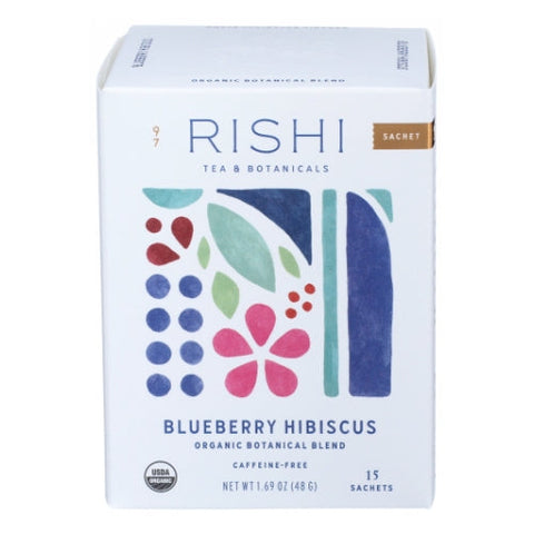 Rishi Tea, Blueberry Hibiscus Herbal Tea, 15 Count (Case of 6) Rishi Tea