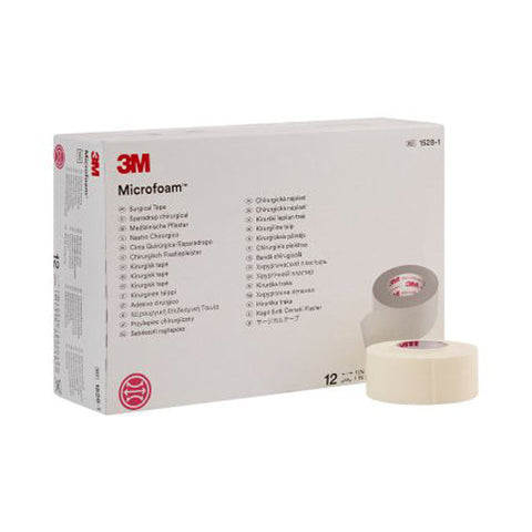3M, Microfoam Foam / Acrylic Adhesive Medical Tape 1 Inch x 5-1/2 Yard White, 1 Roll 3M