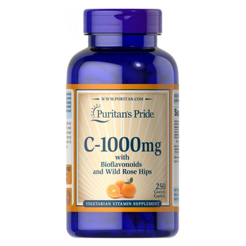 Puritan's Pride, Vitamin C with Bioflavonoids & Rose Hips, 1000 mg, 250 Caplets Puritan's Pride