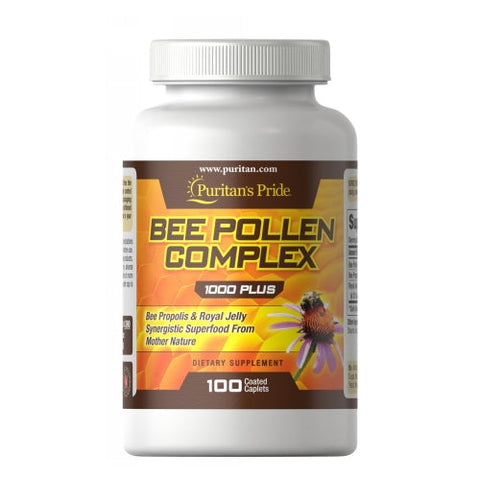 Puritan's Pride, Bee Pollen Complex, 1000 mg, 100 Caplets Puritan's Pride