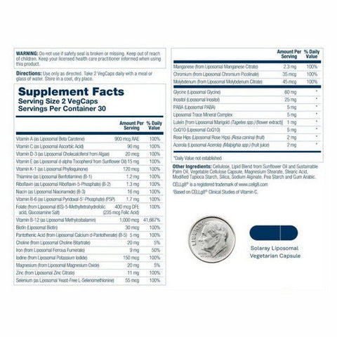 Solaray, Universal Liposomal Multivitamin, 60 Count Solaray