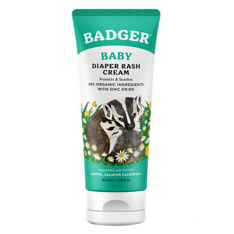 Badger Balm, Baby Diaper Rash Cream Calendula, 2.9 Oz