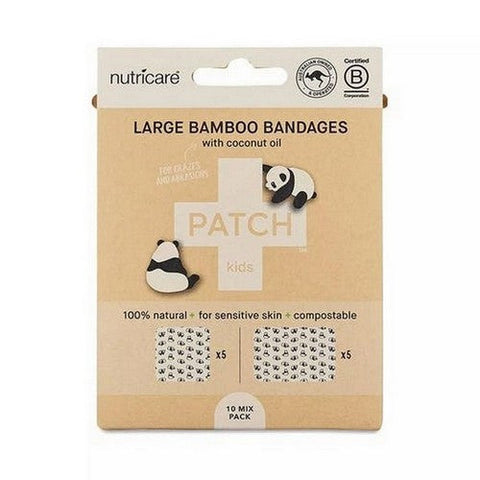 Patch, Large Coconut Oil Bamboo Bandages, 10 Count Patch
