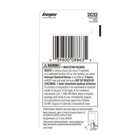 Energizer, Lithium Battery 2032, 1 Each Energizer