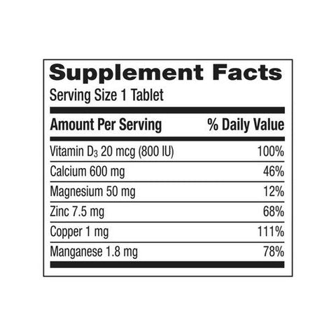 Caltrate, Bone Health Advanced 600 Plus Vitamin D3 Minerals, 60 Tablets