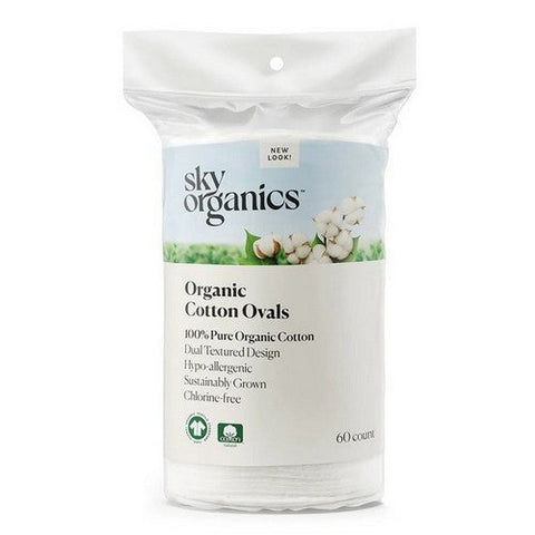 Sky Organics, Organic Cotton Ovals, 60 Count Sky Organics