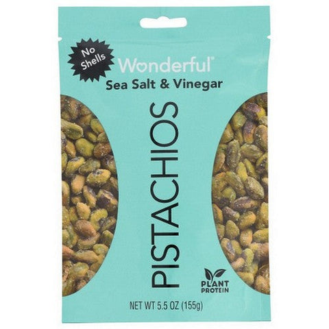 Wonderful Pistachios, Pistachios Sea Salt And Vinegar No Shell, 5.5 Oz(Case Of 10) Wonderful Pistachios