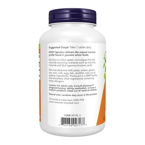 Now Foods, Spirulina Double Strength Organic, 1000 Mg, 240 Tabs Now Foods
