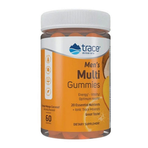 Trace Minerals, Men's Multi Gummies Orange Mango Coconut Plant Based, Sugar Free 60 Count Trace Minerals