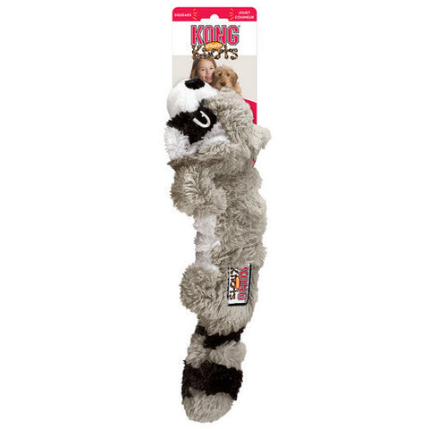 Kong, KONG Scrunch Knots Raccoon Dog Toy, 1 Each / Medium, Large / Gray Kong