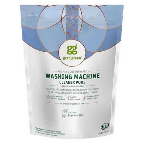 Grab Green, Fragrance Free Washing Machine Cleaner Pods, 12.5 Oz Grab Green