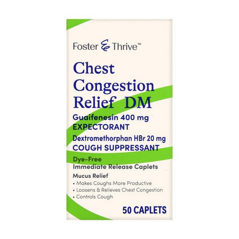 Foster And Thrive, Chest Congestion Relief Dm Guaifenesin, 400 Mg, 50 Caps Foster And Thrive