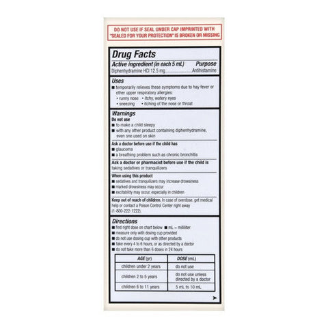 Foster And Thrive, Children'S Allergy Relief Diphenhydramine Hcl, 4 Oz Foster And Thrive