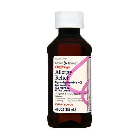 Foster And Thrive, Children'S Allergy Relief Diphenhydramine Hcl, 4 Oz Foster And Thrive