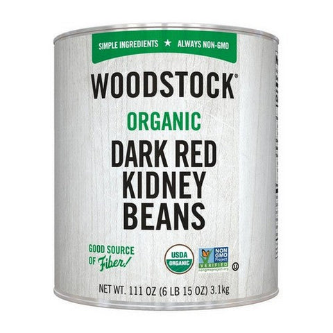 Woodstock, Organic Dark Red Kidney Beans, 110 Oz (Case Of 6) Woodstock