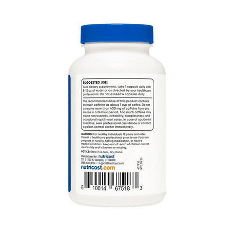Nutricost, Caffeine Capsules, 100 Mg, 250 Count Nutricost