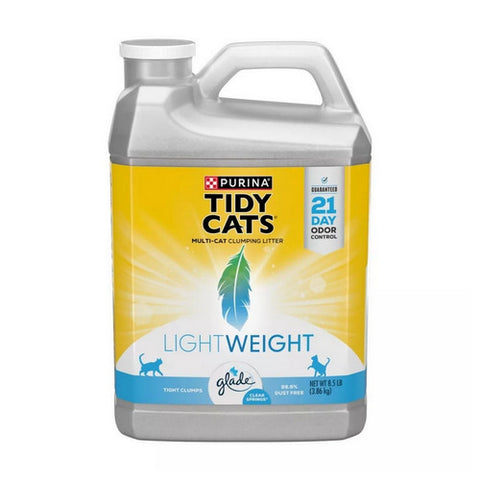 Cats Lightweight Clumping Cat Litter with Glade Tough Odor Solutions 8.5 Lbs (Case Of 2) by Tidy Cats