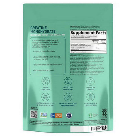 Garden of Life, Sport Creatine Plus Probiotics Powder, 12.27 Oz Garden of Life