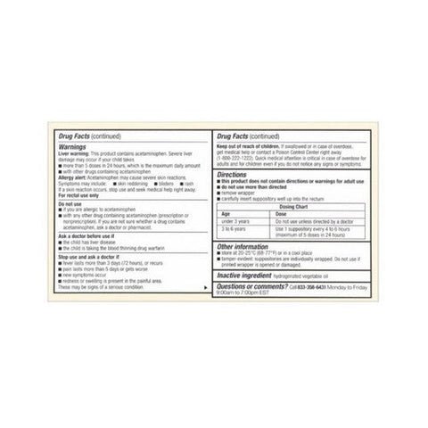 Foster And Thrive, For Children Pain Reliever Acetaminophen, 120 Mg, 12 Count