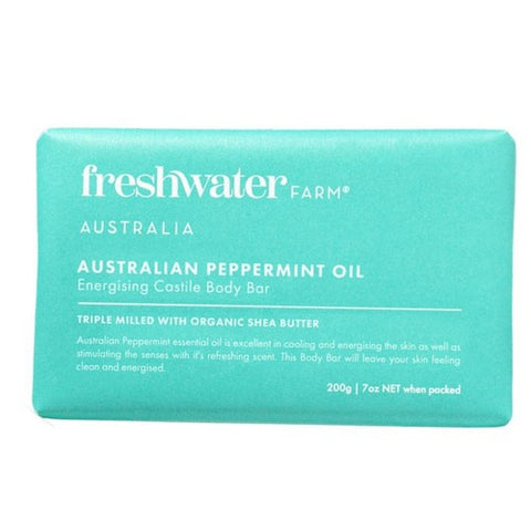 Castile Body Bar Peppermint Oil 7 Oz by Freshwater Farm