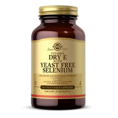 Solgar, Vitamin Dried E With Yeast-Free Selenium, 100 Veg Caps Solgar