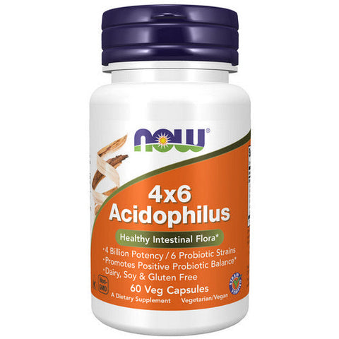 Now Foods, Acidophilus, 4 X 6 Billion, 60 Caps Now Foods