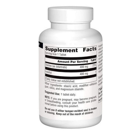 Source Naturals, Inositol And Choline, 800 Mg, 100 Tabs