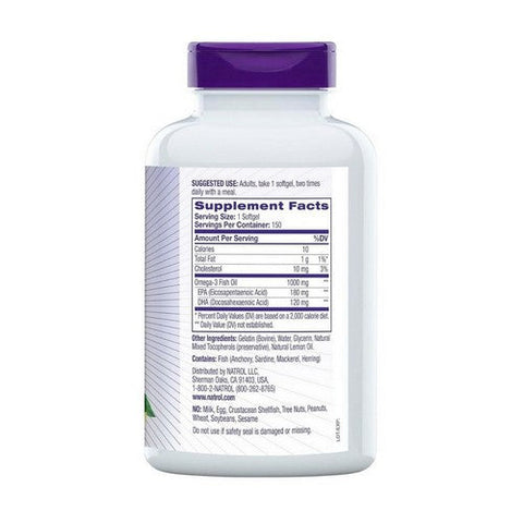 Natrol, Omega-3, 1000 MG, 150 Softgels Natrol
