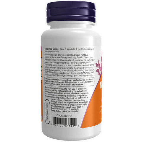 Now Foods, Nattokinase, 100 mg, 120 Vcaps Now Foods