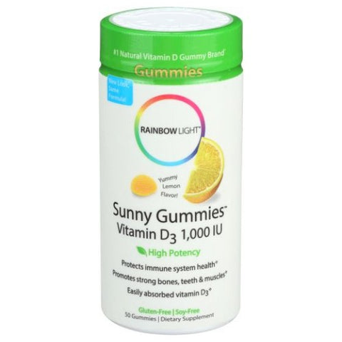 Sunny Gummies D3 1000 IU Yummy Lemon, 50 Gummies by Rainbow Light